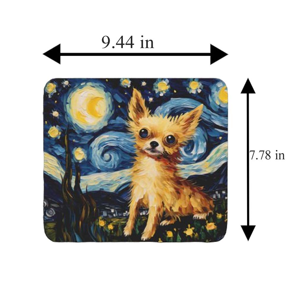 Starry Night Dog Chihuahua Non-Slip Computer Mousepad